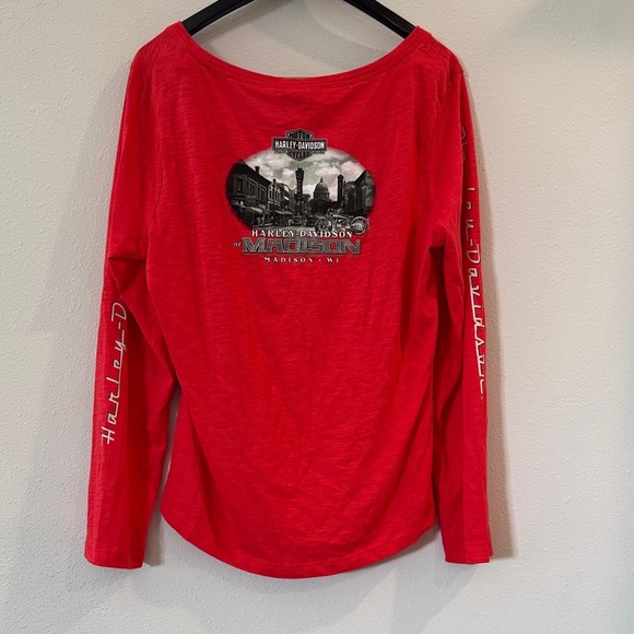 Harley-Davidson Red Long Sleeve Blouse - Picture 5 of 5